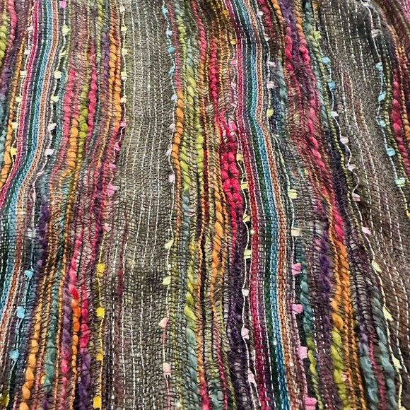 Anika Dali Infinity Scarf Cowl Snood Multicolor Threads Silver Shimmer 34x17” - Picture 5 of 8